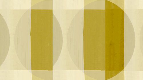 Mid Eeuw Bauhaus Vormen Goud Oker (gezien bij vtwonen) van FRESH Fine Art
