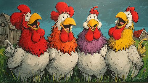 Pratende / Zingende Kippen