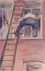 Glasreiniger, Herman Heijenbrock, 1904 von Atelier Liesjes