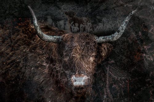 Schotse hooglander digitaal schilderij