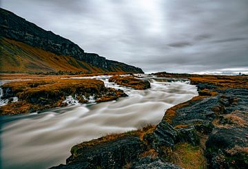 Fossálar waterval op de ringweg in IJsland van Patrick Groß