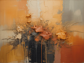 Abstract Expressionism in Warm Burnt Orange and Earthy Tones – Textured Contemporary Art by Alfonz
