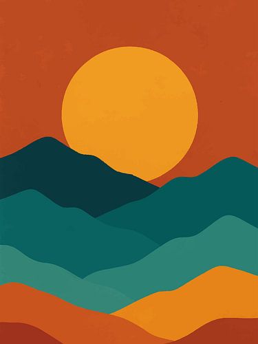 Sunset Over Mountains