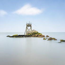 Fisherman's Hut at Low Tide, Loire-Atlantique by Claire van Dun