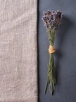 Lavender on hessian and slate