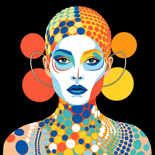 Popart, beeldhouwkunst, portretPopart, kleur, fantasie,  geometrisch, dynamisch, vrolijk, creatief