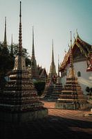 Artistic stupas and traditional roofs in Bangkok