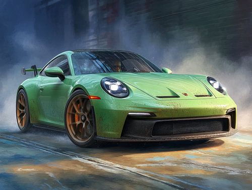 Porsche 911 GT3 RS sketch water colour