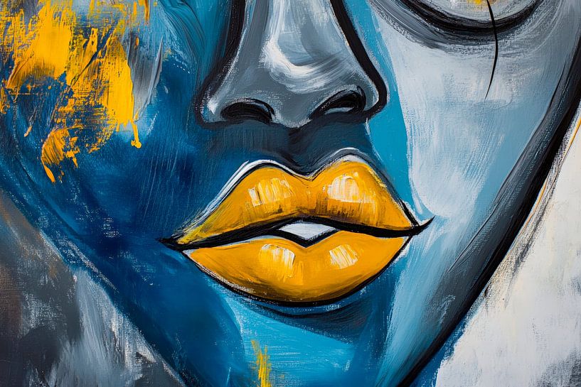 Coup d'œil sur la couleur lumineuse des lèvres par Poster Art Shop