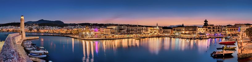 Port of Rethymnon on Crete in Greece as wide XXL Pan by Voss photography