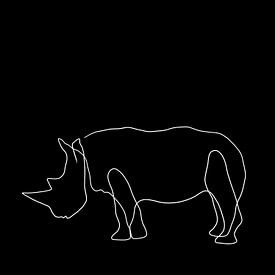 Rhino One Line zwart van DominixArt