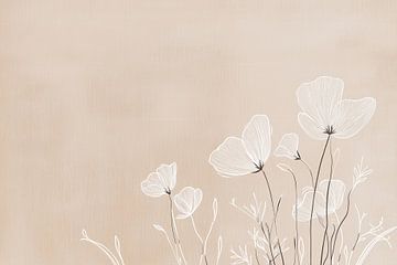 Flowers on linen by Thea