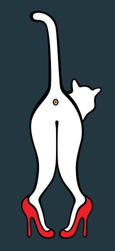 cat in heels, cat on pumps, high heels by karen vleugel