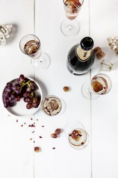 Prosecco with raspberry syrup &amp; rose water by Nina van der Kleij