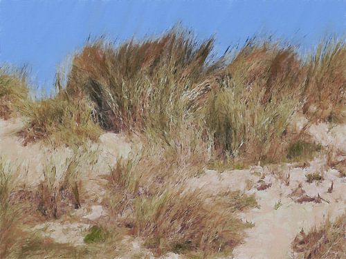 'Duin' - Helgras - Duingras - Nederlandse Kust - Wind - Digitale Kunst