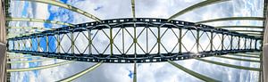 Alte IJsselbrug über die IJssel zwischen Zwolle und Hattem Panorama nach oben