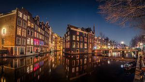 Les canaux d'Amsterdam a l'heure bleue