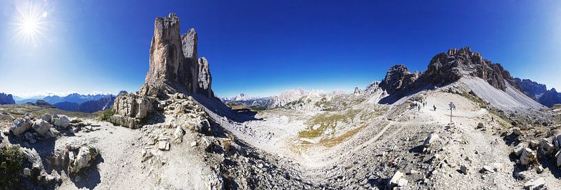 Panorama in den Dolomiten mit den Drei Zinnen von Frank Herrmann