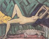 Nackt und auf dem Sofa liegend, Otto Mueller - ca1920 von Atelier Liesjes Miniaturansicht