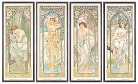 The Times of the Day - Alphonse Mucha