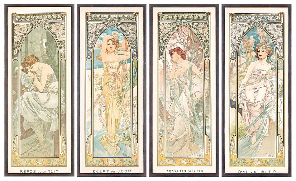 les moments de la journée alphonse mucha art heroes