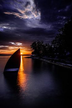 Coucher de soleil et de bateau