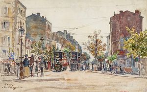 Frederic Houbron - Tramways à impériale dans une avenue de Paris, en 1901 (1900)