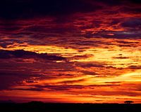 Zonsondergang in Kenia.