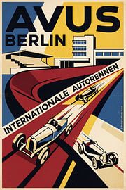 Car racing at the Avus Berlin Bauhaus by Theodor Decker