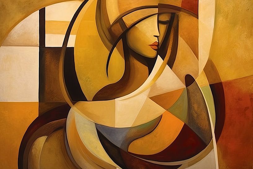Die Vorstellung von Weiblichkeit in ruhigen Brauntönen von Wunderbare Kunst