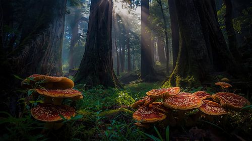 Mushrooms in the Forest