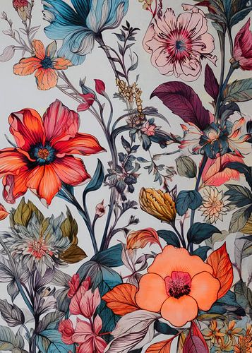 Bloemen botanisch patroon 3 #natuur