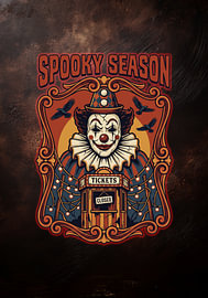 Gruselige Jahreszeit: Vintage-Horrorclown von cr8image