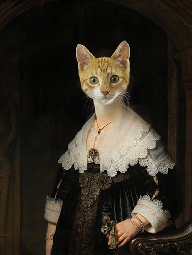 Maria Trip van Rembrandt met kattenhoofd