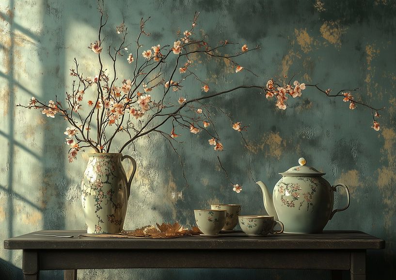 flower vase | Branching Tea Time by Eye catching paintings