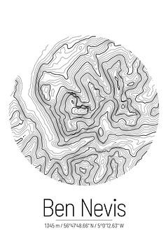 Ben Nevis | Topographic Map (Minimal) by ViaMapia