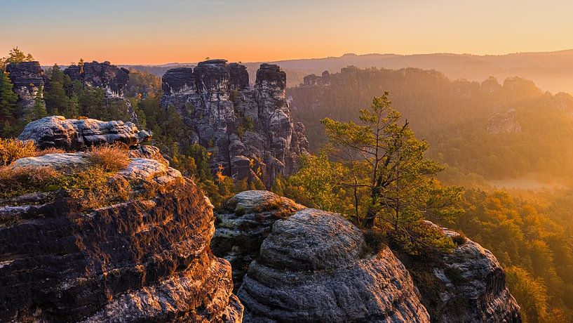 Sunrise at the Bastei by Henk Meijer Photography