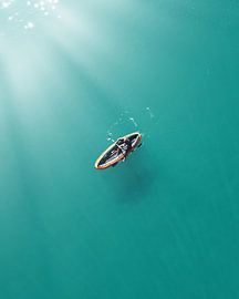 Alone on the Ocean - Kayaker in the Bay of Biscay by DutchDroneBird