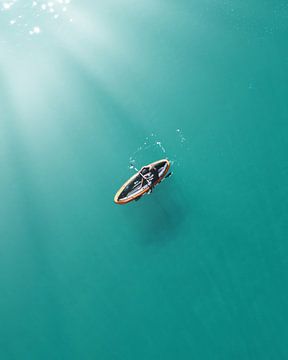 Alone on the Ocean - Kayaker in the Bay of Biscay by DutchDroneBird