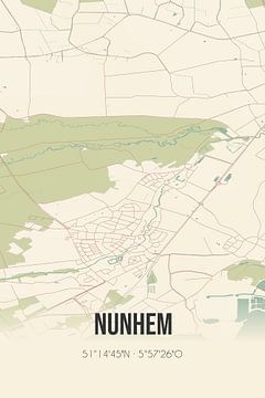 Vintage landkaart van Nunhem (Limburg) van MijnStadsPoster