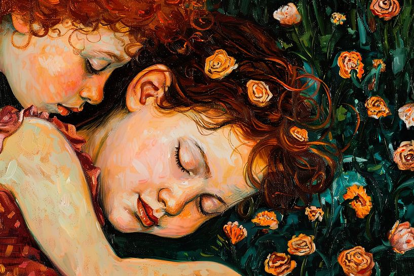 picturesque portrait mother with child by Egon Zitter