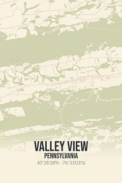 Vintage landkaart van Valley View (Pennsylvania), USA. van Rezona