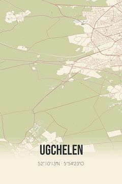 Vintage landkaart van Ugchelen (Gelderland) van Rezona
