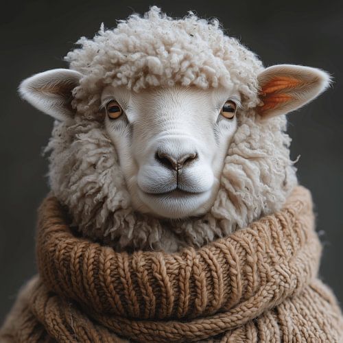 Schaap gekleed voor de winter