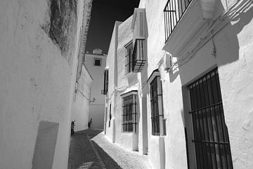 Witte huizen, Spanje (zwart-wit)