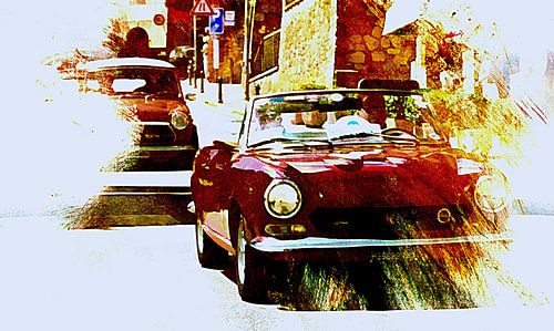 Klassieke rode auto's