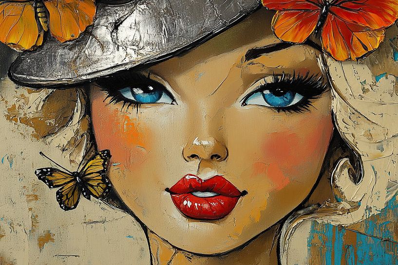 Woman with Butterfly by Eye catching paintings