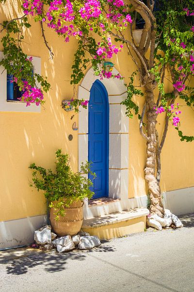 L'entrée d'une maison grecque typique à Assos sur l'île de Céphalonie par Michel Geluk
