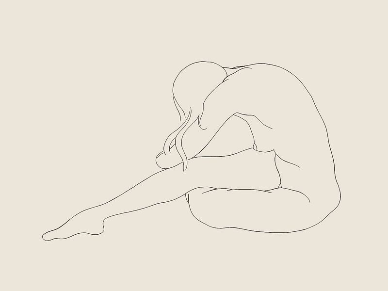 Seated female nude by Apolo Prints