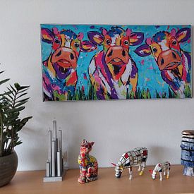 Klantfoto: Trio Koeien van Vrolijk Schilderij, als art frame